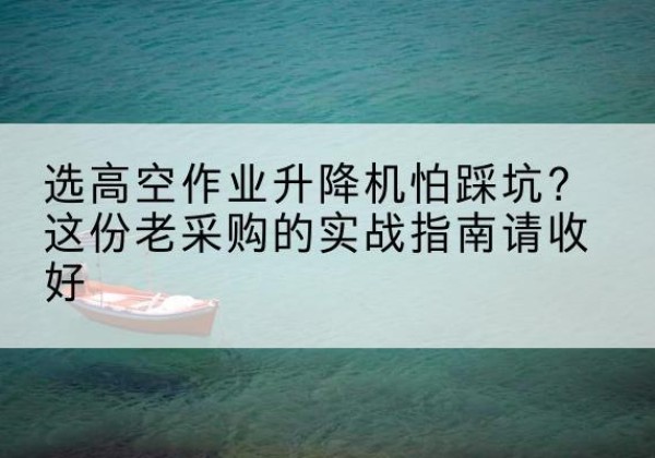 横山高空作业升降机厂家推荐-选高空作业升降机怕踩坑？这份老采购的实战指南请收好