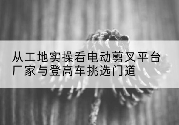 横山电动剪叉升降平台厂家-从工地实操看电动剪叉平台厂家与登高车挑选门道